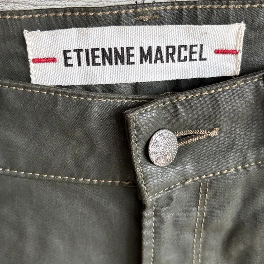 Etienne Marcel Jeans Zip Ankle Dark‎ Green Coated EM7017 Like New